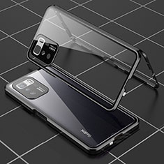 Handyhülle Hülle Luxus Aluminium Metall Rahmen Spiegel 360 Grad Ganzkörper Tasche für Xiaomi Poco X3 GT 5G Schwarz
