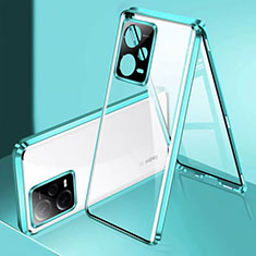 Handyhülle Hülle Luxus Aluminium Metall Rahmen Spiegel 360 Grad Ganzkörper Tasche für Xiaomi Poco X5 5G Grün