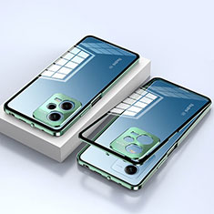 Handyhülle Hülle Luxus Aluminium Metall Rahmen Spiegel 360 Grad Ganzkörper Tasche für Xiaomi Redmi Note 12 Pro+ Plus 5G Grün