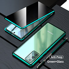 Handyhülle Hülle Luxus Aluminium Metall Rahmen Spiegel 360 Grad Ganzkörper Tasche LK1 für Samsung Galaxy Note 20 5G Grün