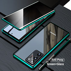 Handyhülle Hülle Luxus Aluminium Metall Rahmen Spiegel 360 Grad Ganzkörper Tasche LK1 für Samsung Galaxy Note 20 Ultra 5G Grün