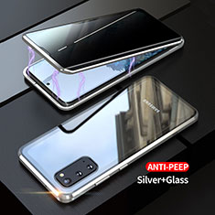 Handyhülle Hülle Luxus Aluminium Metall Rahmen Spiegel 360 Grad Ganzkörper Tasche LK1 für Samsung Galaxy S20 5G Silber