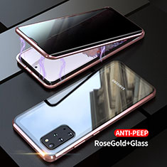 Handyhülle Hülle Luxus Aluminium Metall Rahmen Spiegel 360 Grad Ganzkörper Tasche LK1 für Samsung Galaxy S20 Plus 5G Rosegold