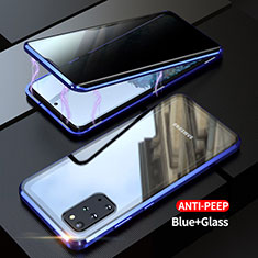 Handyhülle Hülle Luxus Aluminium Metall Rahmen Spiegel 360 Grad Ganzkörper Tasche LK1 für Samsung Galaxy S20 Plus Blau