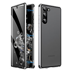 Handyhülle Hülle Luxus Aluminium Metall Rahmen Spiegel 360 Grad Ganzkörper Tasche LK1 für Samsung Galaxy S22 Plus 5G Silber