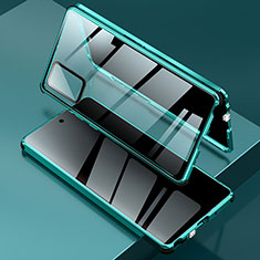 Handyhülle Hülle Luxus Aluminium Metall Rahmen Spiegel 360 Grad Ganzkörper Tasche LK2 für Samsung Galaxy Note 20 5G Grün