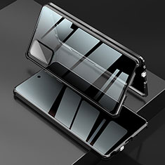 Handyhülle Hülle Luxus Aluminium Metall Rahmen Spiegel 360 Grad Ganzkörper Tasche LK2 für Samsung Galaxy Note 20 5G Schwarz