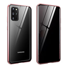 Handyhülle Hülle Luxus Aluminium Metall Rahmen Spiegel 360 Grad Ganzkörper Tasche LK2 für Samsung Galaxy S20 Plus 5G Rosegold
