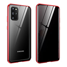Handyhülle Hülle Luxus Aluminium Metall Rahmen Spiegel 360 Grad Ganzkörper Tasche LK2 für Samsung Galaxy S20 Plus Rot