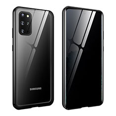 Handyhülle Hülle Luxus Aluminium Metall Rahmen Spiegel 360 Grad Ganzkörper Tasche LK2 für Samsung Galaxy S20 Plus Schwarz
