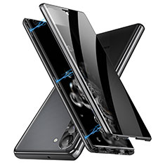 Handyhülle Hülle Luxus Aluminium Metall Rahmen Spiegel 360 Grad Ganzkörper Tasche LK2 für Samsung Galaxy S22 Plus 5G Schwarz