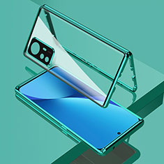 Handyhülle Hülle Luxus Aluminium Metall Rahmen Spiegel 360 Grad Ganzkörper Tasche M01 für Xiaomi Mi 12 Pro 5G Grün