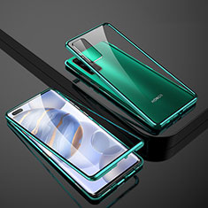 Handyhülle Hülle Luxus Aluminium Metall Rahmen Spiegel 360 Grad Ganzkörper Tasche M02 für Huawei Honor 30 Pro Grün