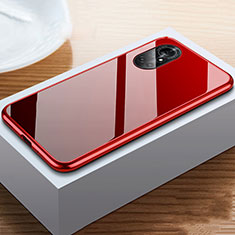 Handyhülle Hülle Luxus Aluminium Metall Rahmen Spiegel 360 Grad Ganzkörper Tasche M02 für Huawei Nova 8 5G Rot und Schwarz