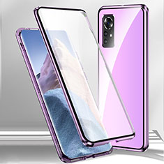 Handyhülle Hülle Luxus Aluminium Metall Rahmen Spiegel 360 Grad Ganzkörper Tasche M02 für Xiaomi Mi 12 Pro 5G Violett