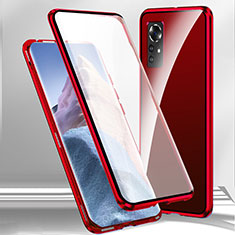 Handyhülle Hülle Luxus Aluminium Metall Rahmen Spiegel 360 Grad Ganzkörper Tasche M02 für Xiaomi Mi 12X 5G Rot