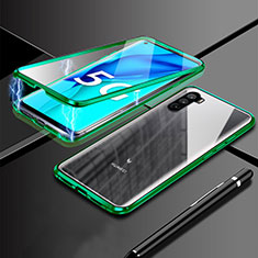 Handyhülle Hülle Luxus Aluminium Metall Rahmen Spiegel 360 Grad Ganzkörper Tasche M03 für Huawei Mate 40 Lite 5G Grün