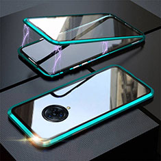 Handyhülle Hülle Luxus Aluminium Metall Rahmen Spiegel 360 Grad Ganzkörper Tasche M03 für Vivo Nex 3 5G Grün
