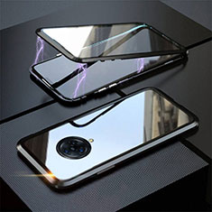 Handyhülle Hülle Luxus Aluminium Metall Rahmen Spiegel 360 Grad Ganzkörper Tasche M03 für Vivo Nex 3 Schwarz