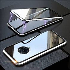 Handyhülle Hülle Luxus Aluminium Metall Rahmen Spiegel 360 Grad Ganzkörper Tasche M03 für Vivo Nex 3 Silber