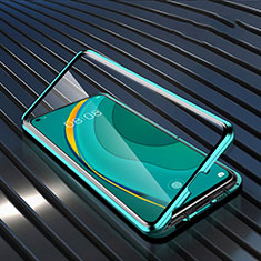 Handyhülle Hülle Luxus Aluminium Metall Rahmen Spiegel 360 Grad Ganzkörper Tasche M06 für Huawei Nova 7 5G Grün