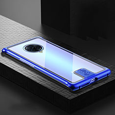 Handyhülle Hülle Luxus Aluminium Metall Rahmen Spiegel 360 Grad Ganzkörper Tasche M07 für Vivo Nex 3 5G Blau
