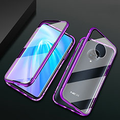 Handyhülle Hülle Luxus Aluminium Metall Rahmen Spiegel 360 Grad Ganzkörper Tasche M10 für Vivo Nex 3 5G Violett