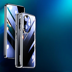 Handyhülle Hülle Luxus Aluminium Metall Rahmen Spiegel 360 Grad Ganzkörper Tasche P01 für Huawei Honor 100 Pro 5G Schwarz