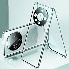 Handyhülle Hülle Luxus Aluminium Metall Rahmen Spiegel 360 Grad Ganzkörper Tasche P01 für Huawei Mate 60 Grün