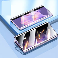 Handyhülle Hülle Luxus Aluminium Metall Rahmen Spiegel 360 Grad Ganzkörper Tasche P01 für Huawei Mate Xs 2 Violett