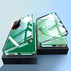 Handyhülle Hülle Luxus Aluminium Metall Rahmen Spiegel 360 Grad Ganzkörper Tasche P01 für Huawei Nova 11 Pro Grün