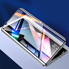 Handyhülle Hülle Luxus Aluminium Metall Rahmen Spiegel 360 Grad Ganzkörper Tasche P01 für Oppo Find X3 5G Schwarz