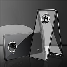 Handyhülle Hülle Luxus Aluminium Metall Rahmen Spiegel 360 Grad Ganzkörper Tasche P01 für Xiaomi Mi 10i 5G Schwarz