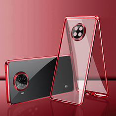 Handyhülle Hülle Luxus Aluminium Metall Rahmen Spiegel 360 Grad Ganzkörper Tasche P01 für Xiaomi Mi 10T Lite 5G Rot
