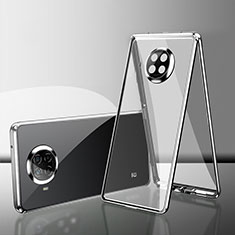 Handyhülle Hülle Luxus Aluminium Metall Rahmen Spiegel 360 Grad Ganzkörper Tasche P01 für Xiaomi Mi 10T Lite 5G Silber
