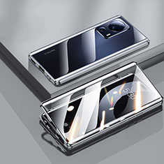 Handyhülle Hülle Luxus Aluminium Metall Rahmen Spiegel 360 Grad Ganzkörper Tasche P01 für Xiaomi Mi 12 Lite NE 5G Schwarz