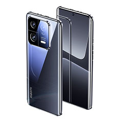 Handyhülle Hülle Luxus Aluminium Metall Rahmen Spiegel 360 Grad Ganzkörper Tasche P01 für Xiaomi Mi 13 Pro 5G Schwarz