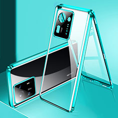Handyhülle Hülle Luxus Aluminium Metall Rahmen Spiegel 360 Grad Ganzkörper Tasche P01 für Xiaomi Mi Mix 4 5G Grün
