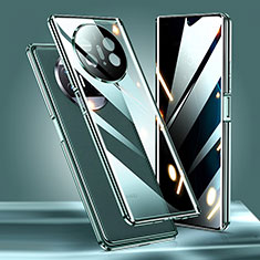 Handyhülle Hülle Luxus Aluminium Metall Rahmen Spiegel 360 Grad Ganzkörper Tasche P02 für Huawei Mate X5 Grün