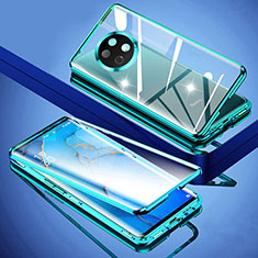 Handyhülle Hülle Luxus Aluminium Metall Rahmen Spiegel 360 Grad Ganzkörper Tasche P02 für Xiaomi Mi 10i 5G Grün