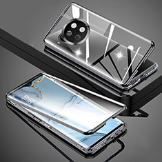 Handyhülle Hülle Luxus Aluminium Metall Rahmen Spiegel 360 Grad Ganzkörper Tasche P02 für Xiaomi Mi 10T Lite 5G Schwarz