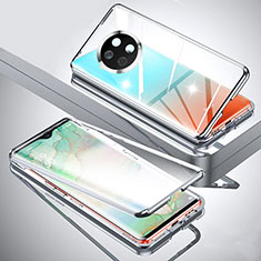 Handyhülle Hülle Luxus Aluminium Metall Rahmen Spiegel 360 Grad Ganzkörper Tasche P02 für Xiaomi Mi 10T Lite 5G Silber