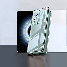 Handyhülle Hülle Luxus Aluminium Metall Rahmen Spiegel 360 Grad Ganzkörper Tasche P02 für Xiaomi Mi 12T 5G Grün