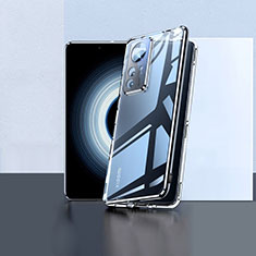 Handyhülle Hülle Luxus Aluminium Metall Rahmen Spiegel 360 Grad Ganzkörper Tasche P02 für Xiaomi Mi 12T 5G Schwarz