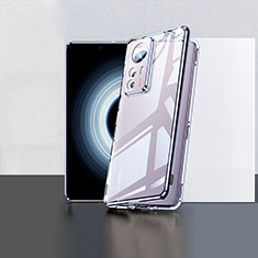 Handyhülle Hülle Luxus Aluminium Metall Rahmen Spiegel 360 Grad Ganzkörper Tasche P02 für Xiaomi Mi 12T 5G Violett