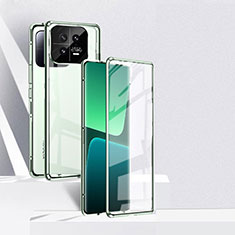 Handyhülle Hülle Luxus Aluminium Metall Rahmen Spiegel 360 Grad Ganzkörper Tasche P02 für Xiaomi Mi 13 5G Grün