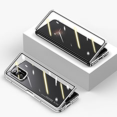 Handyhülle Hülle Luxus Aluminium Metall Rahmen Spiegel 360 Grad Ganzkörper Tasche P02 für Xiaomi Mix Fold 5G Silber