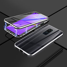 Handyhülle Hülle Luxus Aluminium Metall Rahmen Spiegel 360 Grad Ganzkörper Tasche P02 für Xiaomi Redmi 10X 5G Silber
