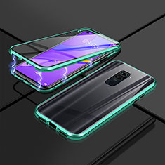 Handyhülle Hülle Luxus Aluminium Metall Rahmen Spiegel 360 Grad Ganzkörper Tasche P02 für Xiaomi Redmi 10X Pro 5G Grün