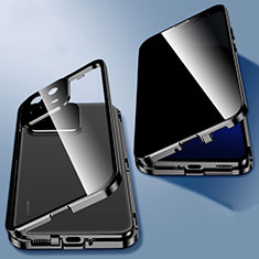 Handyhülle Hülle Luxus Aluminium Metall Rahmen Spiegel 360 Grad Ganzkörper Tasche P03 für Xiaomi Mi 13 5G Schwarz